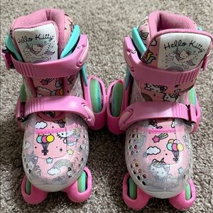 Hello Kitty Pink and Green Roller Skates